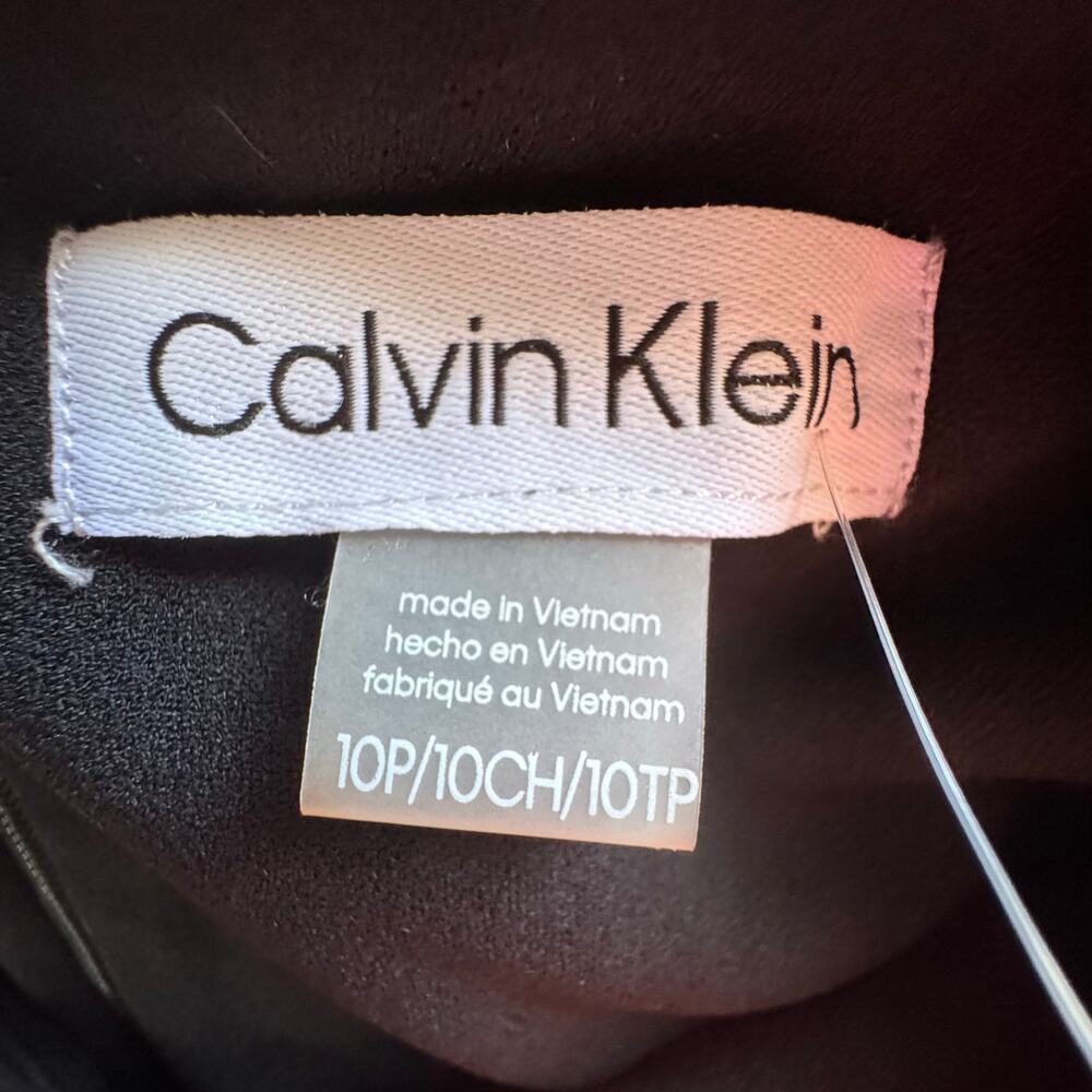 Calvin Klein Scuba Crepe Side Tie Sheath Dress Black Women Size 10P Petite NWT - Picture 6 of 7